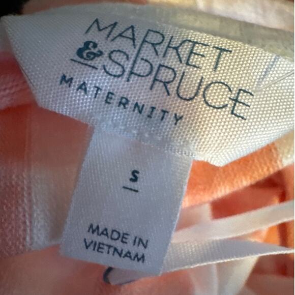 Market & Spruce Maternity T-Shirt Short Sleeve Stretch Crewneck Ruched NWT Small - Picture 9 of 9